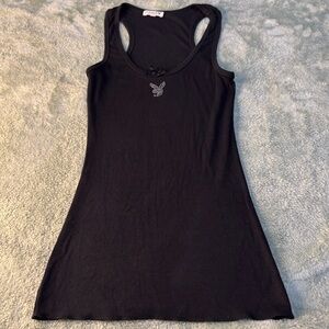 PLAYBOY Black Tank Top with Logo